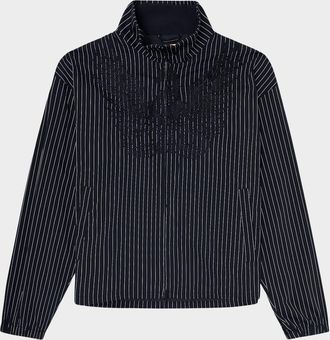 Diesel Men & apos;s Corsar Embroidered Phoenix Pinstripe Blouson
