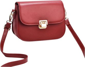 Generic Fashionable Womens Bag Turnbuckle Messenger Bag Shaped Small Shoulder Bag Bag for Men Shoulder Bag (Red, One Size)