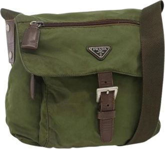 Prada Pre-owned Cross Body Bags, female, Green, Size: ONE SIZE Pre-owned Vintage Shoulder Bag