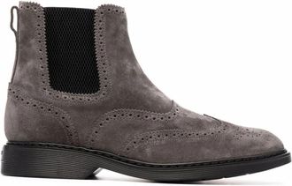 Hogan H576 Chelsea Boot - Heren - Chelseaboots - Grijs - 41 EU - Leer - Schoenen
