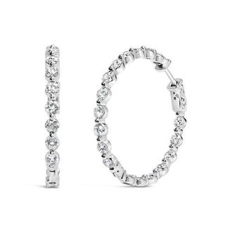 House of Brilliance 14K White Gold 5.00 Cttw Lab Grown Diamond Inside-Out Hoop Earring at Nordstrom
