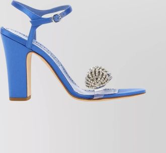 Manolo Blahnik satin jewel-embellished sandals
