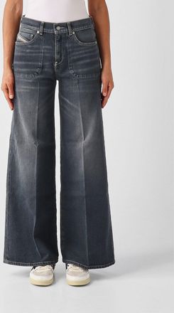 Diesel D-Akemi High-Waisted Wide-Leg Jeans in Stretch Cotton Denim