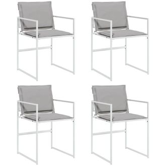 vidaXL Vidaxl - Sillas De Jard&iacute;n Con Cojines 4 Uds Acero Y Textilene Blanco