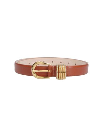D&eacute;hanche Brown Hollyhock Adjustable Gold Buckle Belt