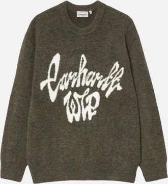 Carhartt Work in Progress Mens Carhartt WIP Chedda Sweater - Opuntia/Natural - Green - Size: 35/34