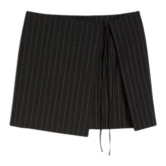 Sportmax Sportmax, Short Skirts, female, Black, Size: 2XS Double-wrap Short Skirt