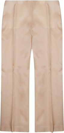 Alberta Ferretti Silk Straight Leg Creases Trousers