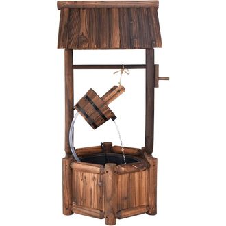 Giantex Fuente decorativa de jard&iacute;n de abeto pardo 58,5 x 51 x 117 cm