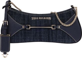 True Religion Zip Top Denim Shoulder Bag