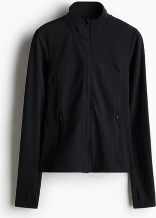 H&M Zip-through Sports Jacket With Softmove in Black at Nordstrom, Size Xx-Small