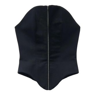 Alexander McQueen Cors&eacute; de Lana con Cremallera - Tops - Mujer - Negro - S