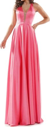 Colors Dress A-Line Satin Gown In Pink