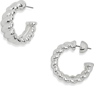 Ettika So Twisted Hoop Earrings in Silver at Nordstrom