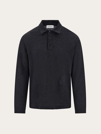 Ferragamo Dark Grey Long Sleeve Shirt, Size XXL