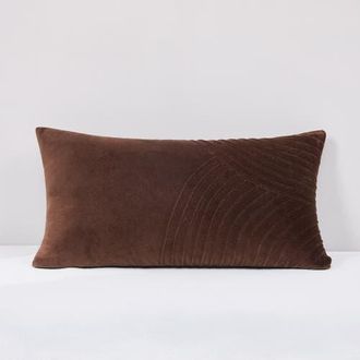 Lush D&eacute;cor Delta Velvet Pillow Cover in Brown at Nordstrom, Size 22X22