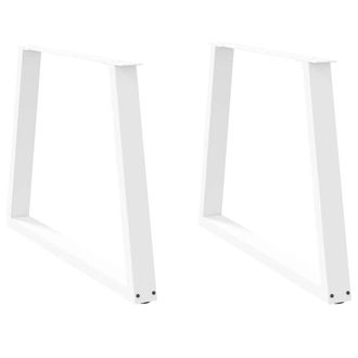 Berkfield Home Dining Table Legs V-Shape 2 pcs White 100x(72-73.3) cm Steel