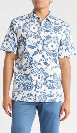 Kahala Dukes Pareo Trim Fit Sport Shirt in Ivory at Nordstrom, Size Xx-Large