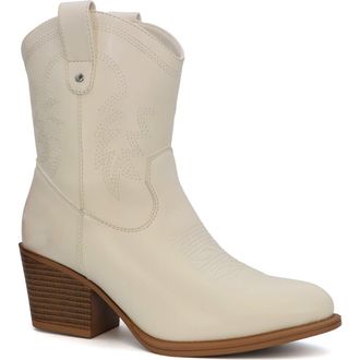 Yoki Gayle Western Boot in Ivory at Nordstrom Rack, Size 10
