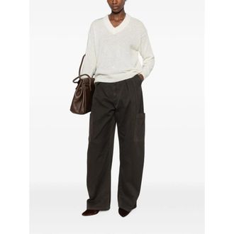PANICALE Crew Neck Knit Sweater - White