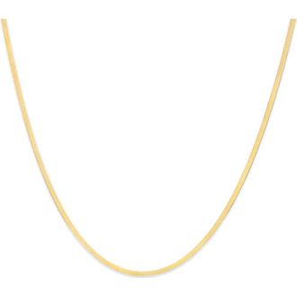 House of Brilliance Unisex Solid 14K Gold 2.8mm Imperial Herringbone Chain Necklace in Yellow at Nordstrom, Size 18