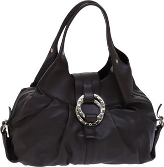 Bulgari Chandra Hobo Leather Brown Leather Bag (Pre-Owned)