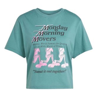 adidas (WMNS) adidas x Les Mills Movers Graphic T-Shirt Preloved Teal KE7815