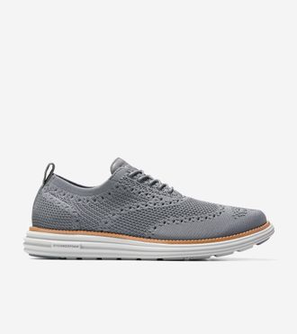 Cole Haan Mens &Oslash;riginal Grand Remastered Stitchlite Oxford Shoes - Grey Size 10.5