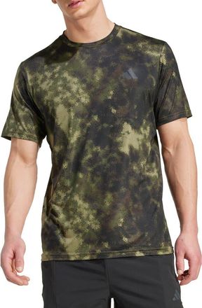 adidas Train Essentials Camo T-Shirt in Olive Strata at Nordstrom Rack, Size X-Large