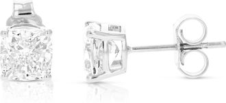 Vir Jewels 2 cttw Cushion Lab Grown Diamond Stud Earrings in 14K Gold With Push Backs For Women
