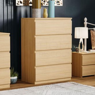 Home Discount Home Discount - Denver 4 Drawer Chest of Drawers Bedroom Storage Furniture, Pine