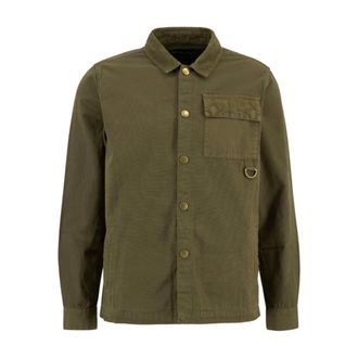 Barbour Light Jackets, male, Green, Size: L Declan Patch Overshirt