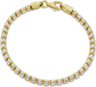 Savvy Cie Jewels STERLING SILVER.925 TWO TONE DIAMOND CUT 3mm