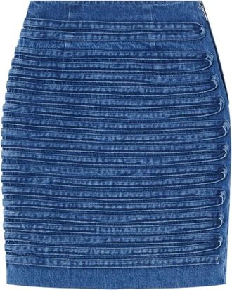 Versace Denim Rok met Hoge Taille - Dames - Spijkerrokken - Blauw - S - Denim - Rokken