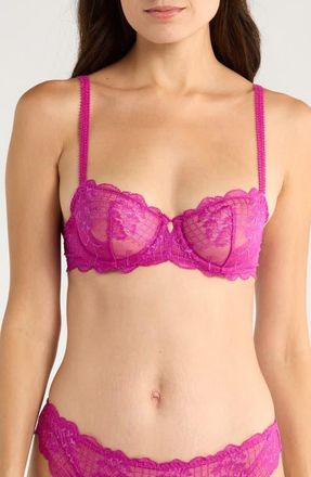 Simone P&eacute;r&egrave;le Reve Sheer Underwire Demi Cup Bra in Azalea at Nordstrom, Size 30D