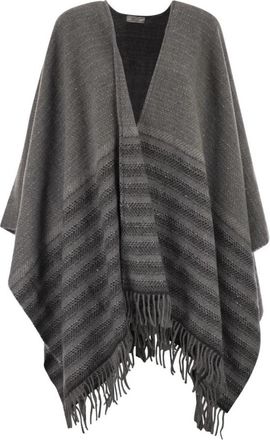 PESERICO V-Neck Poncho - Dames - Ponchos - Grijs - ONE Size - Wol - Jassen