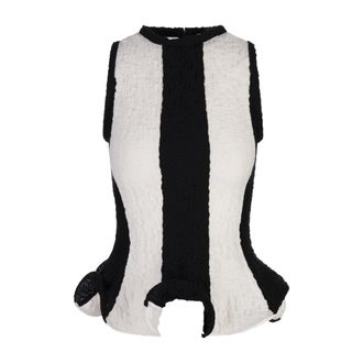 Msgm Msgm, Dames, Tops, Zwart, Maat: 2XS Katoen