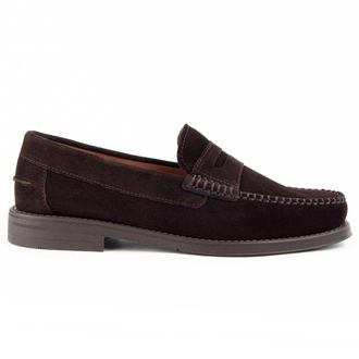 Purapiel Mens Moccasin Moretto4 Brown Leather - Size EU 43