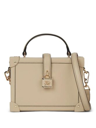 Karl Lagerfeld padlock-detailing crossbody bag - women - Calf Leather - OS - Neutrals