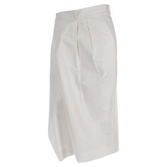 Maison Margiela Skirt Accent Wide-Leg Trousers in White Cotton