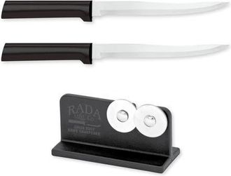 Rada Cutlery 6.625 Carver Boning Knife Set of 2 & Quick Edge Knife Sharpener in Black at Nordstrom