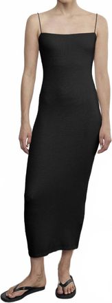 Enza Costa Silk Knit Essential Strappy Dress In Black