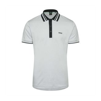 HUGO BOSS Hugo Heren Paule Gestreept Getaped Poloshirt (Grijs)