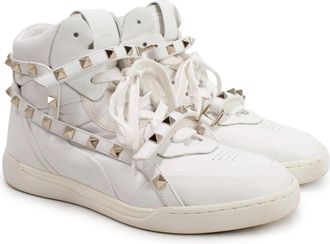 Valentino Garavani White Rockstud Wrap High-top Sneakers Size 36