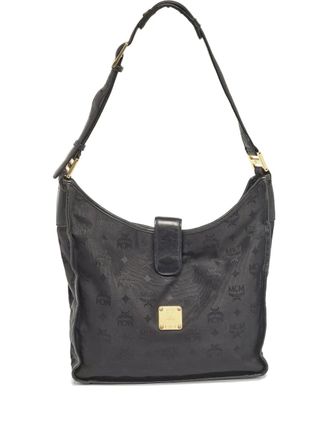 MCM monogram-pattern shoulder bag - women - Nylon/Nylon/Leather - One Size - Black