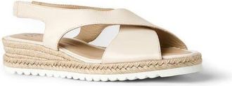 Aquatalia Adelina Weatherproof Slingback Espadrille Platform Wedge Sandal in Soft White Leather at Nordstrom, Size 10