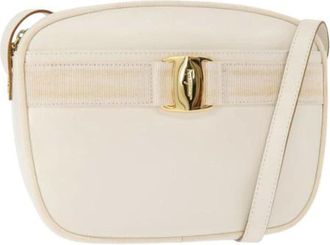 Ferragamo Pre-owned Cross Body Bags, female, White, Size: ONE SIZE Pre-owned Leather Shoulder Bag