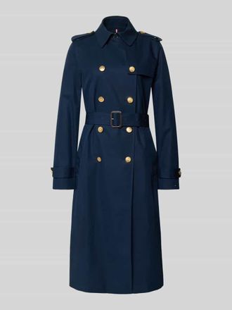 Tommy Hilfiger Slim Fit Trenchcoat aus reiner Baumwolle in Marine, Gr&ouml;&szlig;e XL
