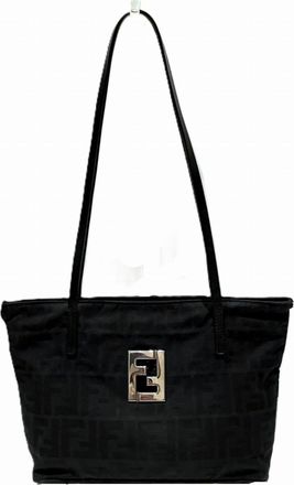 Fendi Black Zucca Canvas Tote Bag (Pre-Owned)