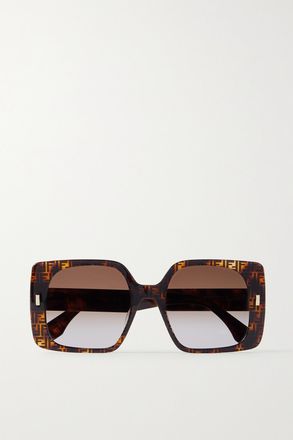 Fendi Occhiali Da Sole In Acetato Tartarugato Con Montatura Quadrata Oversize